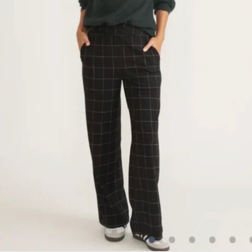 Marine Layer Woman's Allison Pant in Black Windowpane / Small